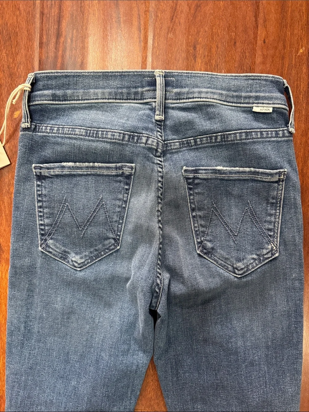 NWT MOTHER the mid rise dazzler ankle skinny Jeans in Faded Blue Wash Sz 24
